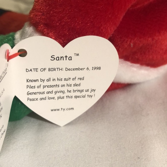 “Santa” TY Beanie Baby, Red Santa, Vintage Collectible, #4 out of 4 - Picture 9 of 13